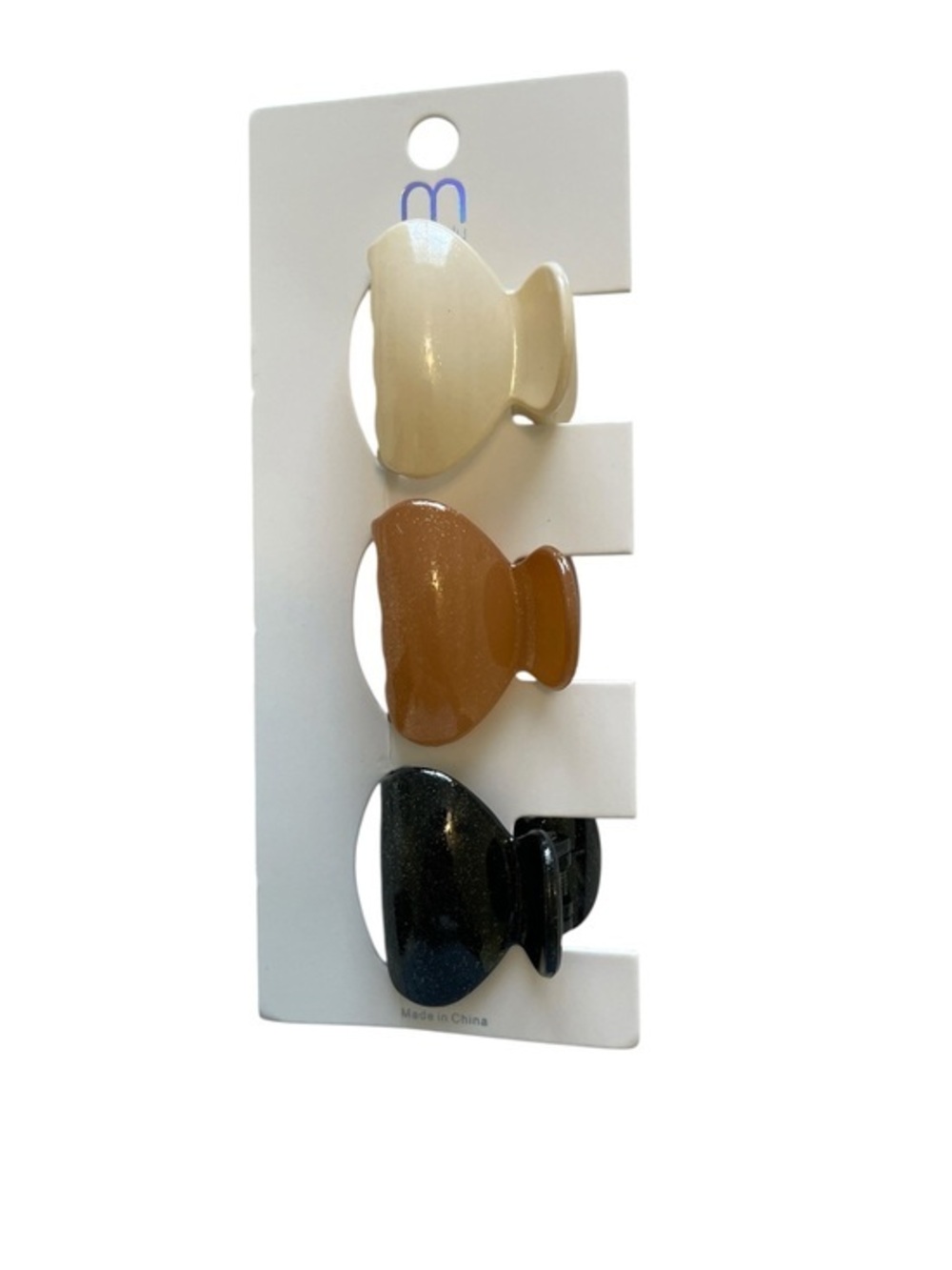 Melody Neutral Trio Hair Claw Clips - Cream, Tan, Black